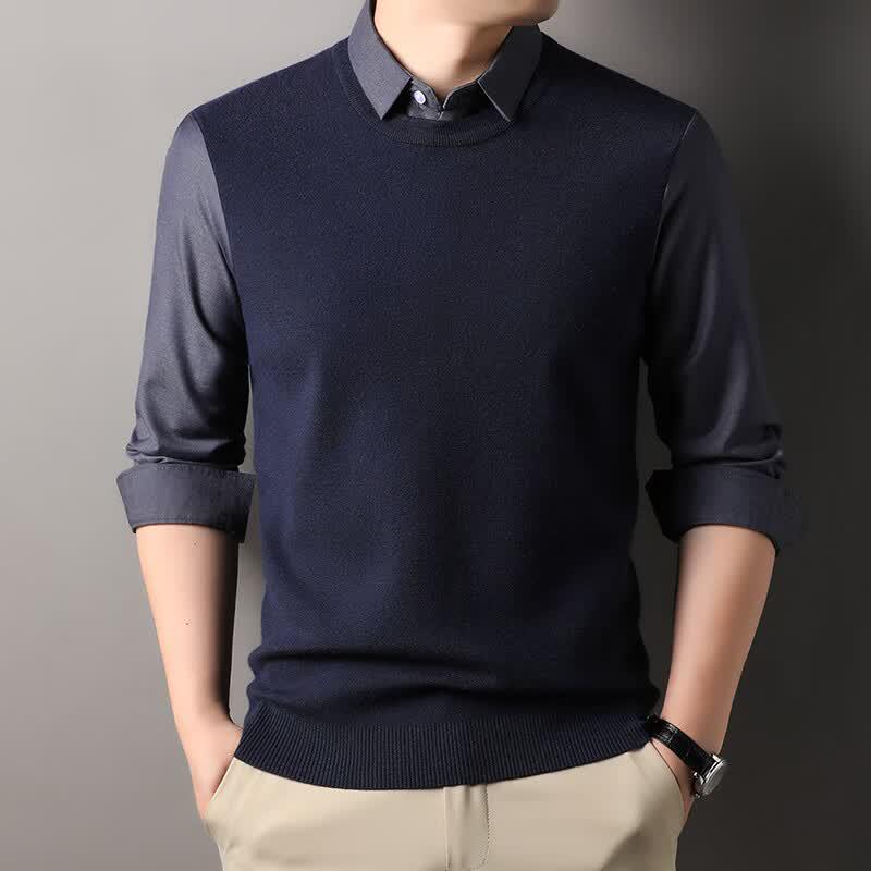IMAGINEX Men s Faux Two-Piece Knit Shirt 110
