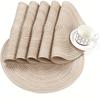 1/12pcs Round Braided Placemats 15inch Washable Table Mat with Heat Insulation Coaster for Dinner Gathering Party Kitchen-Table
