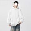 Men's Heavyweight 300G Button-Up Hoodie – Trendy Autumn/Winter Loose Fit, Solid Color, Versatile American Style Sweatshirt Jacket