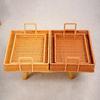 Double Handle Imitation Rattan Storage Tray for Desserts and Cosmetics