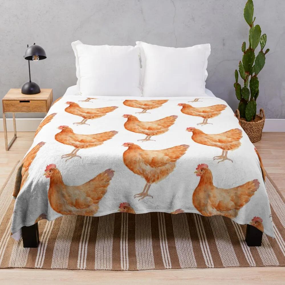 Cartoon Chicken Pattern Flannel Throw Blanket Egg Rooster Blanket Lightweight Warm Super Soft For Couch Sofa Bed Festival Gift