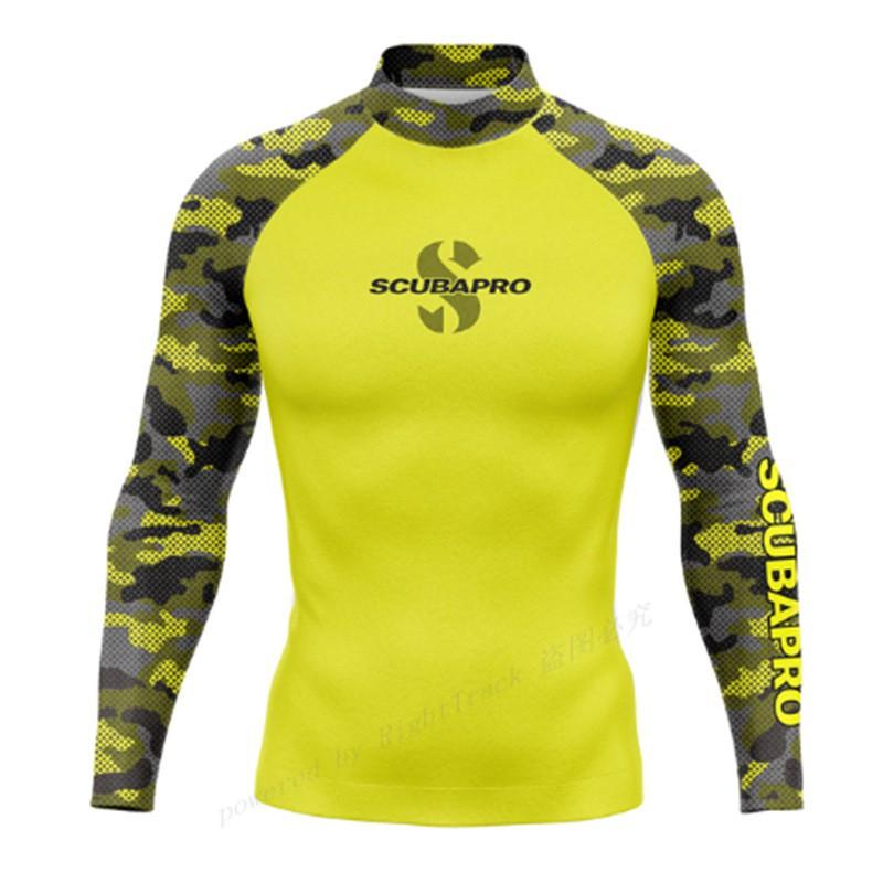 SCUBA Pánské dlouhý rukáv Rash Guard UPF 50 Surfing Potápění Plavky Rozdělený Sluneční oblek