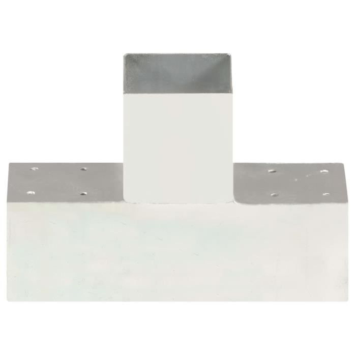 VidaXL Connecteurs de poteau 4 pcs Forme en T Métal galvanisé 91x91 mm