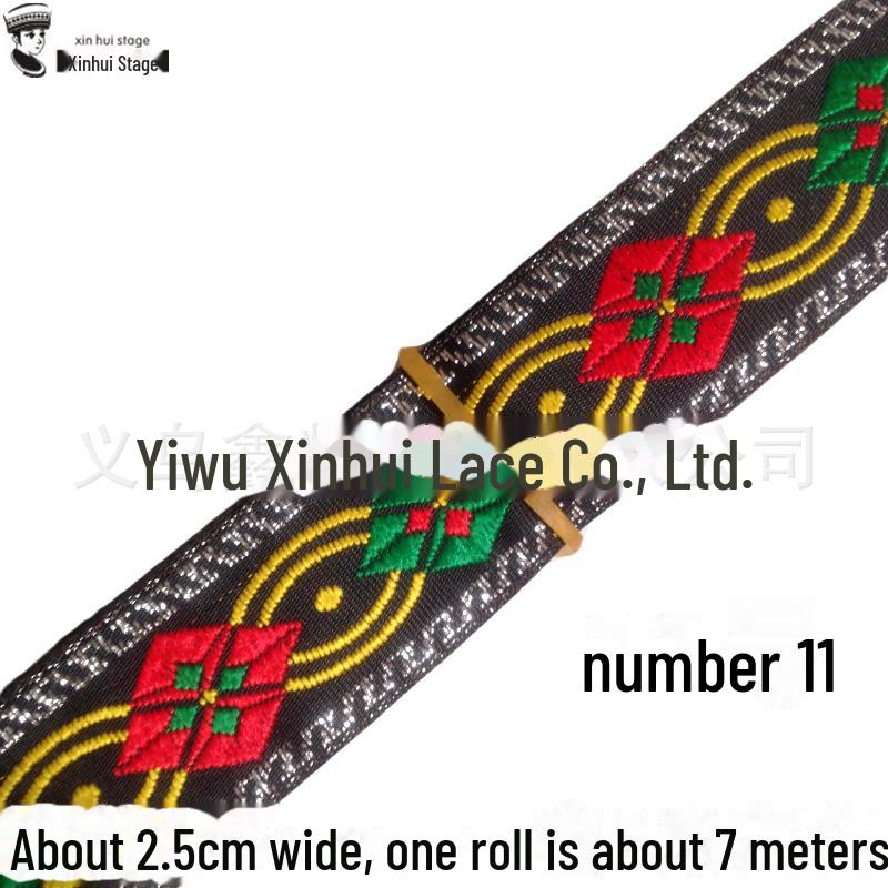

Xinhui 2.5 см этническая вышитая кружевная лента для поделок своими руками