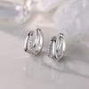 Real 925 Silver Double-layer Zircon Round Hoop Earrings For Women Trendy Fine Jewelry Niche Advanced Accessories
