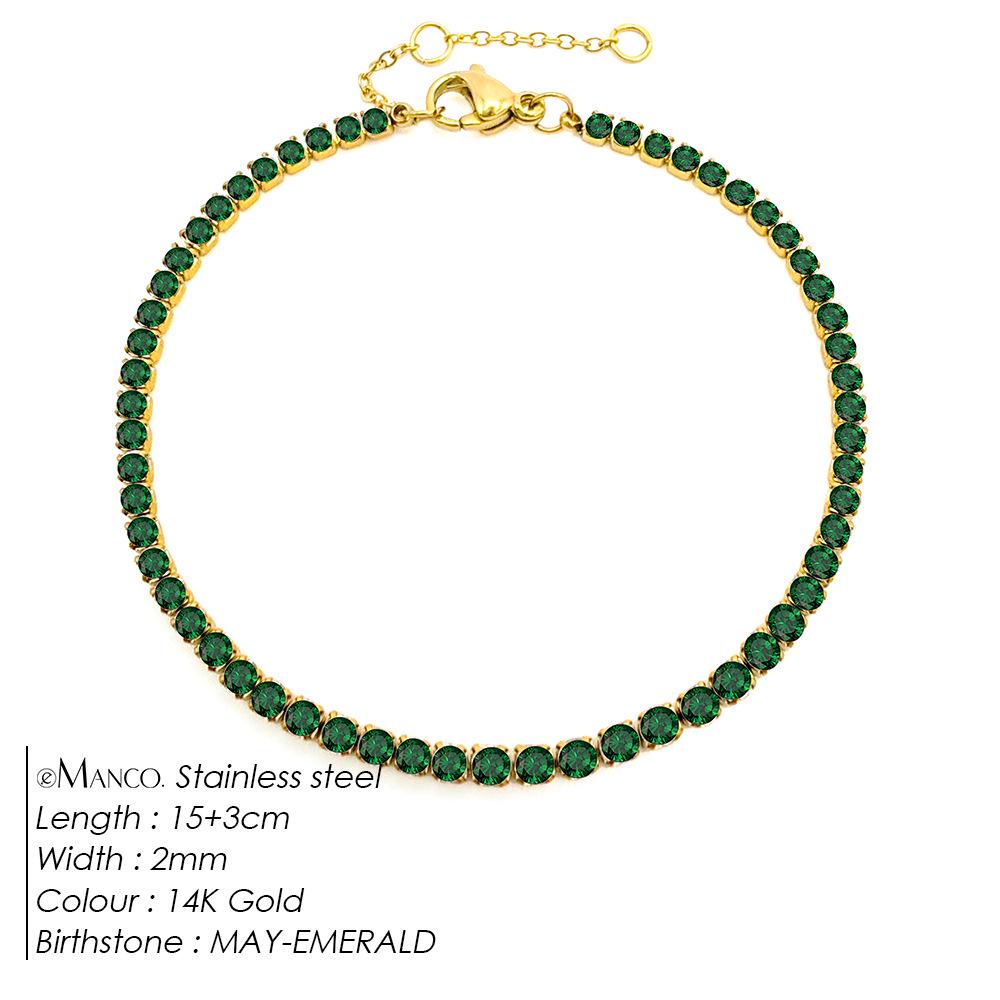 EManco Elegantes Geburtsstein-Tennisarmband mit Zirkonia-Diamanten