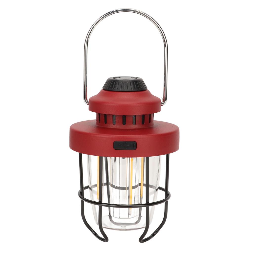 Retro LED Camping Lantern Portable Multifunctional Rechargeable Tent Light for Outdoor