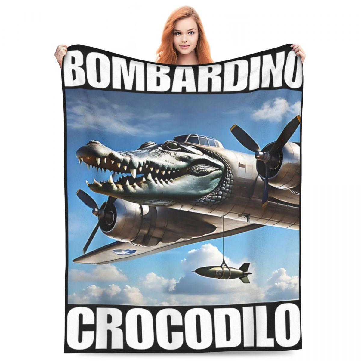 

Bombardino Crocodilo - Італійський Meme про Мозковий Розпад Дуже Тепла Ковдра Плюшева Плед Покривало для Спальні Фланелеве Покривало для Ліжка Покривало для Дивана 30x40in