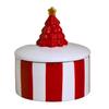 Ceramic Cookie Container Christmas Tree Candy Cane Stripes