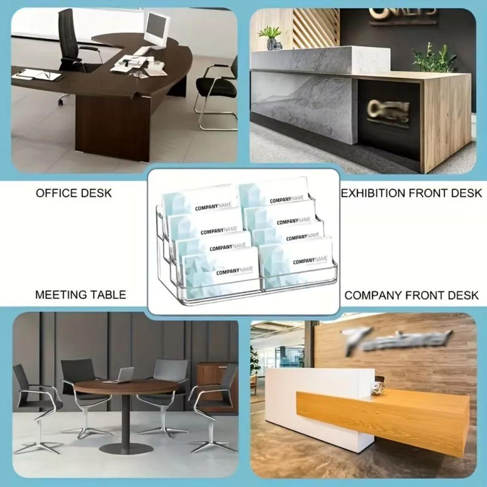 Display Holder Name Card Display Stand Transparent Business Card Storage Box  Organization Stand