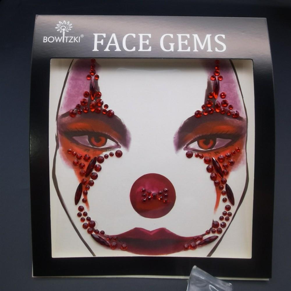 3D Resin Face Rhinestone Sticker Shiny Jewelry Face Sticker Halloween Fake Tattoo  Body Art