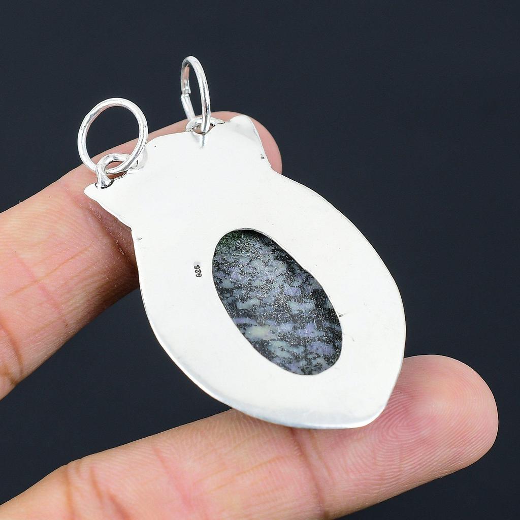 Daughters Day Deal 925 Silver Natural Kemmererite Handmade Unique Ethnic Pendant