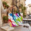 Colorful Paint Splash Print Tote Bag Casual Large Capacity Portable Shoulder Bag for Daily Use