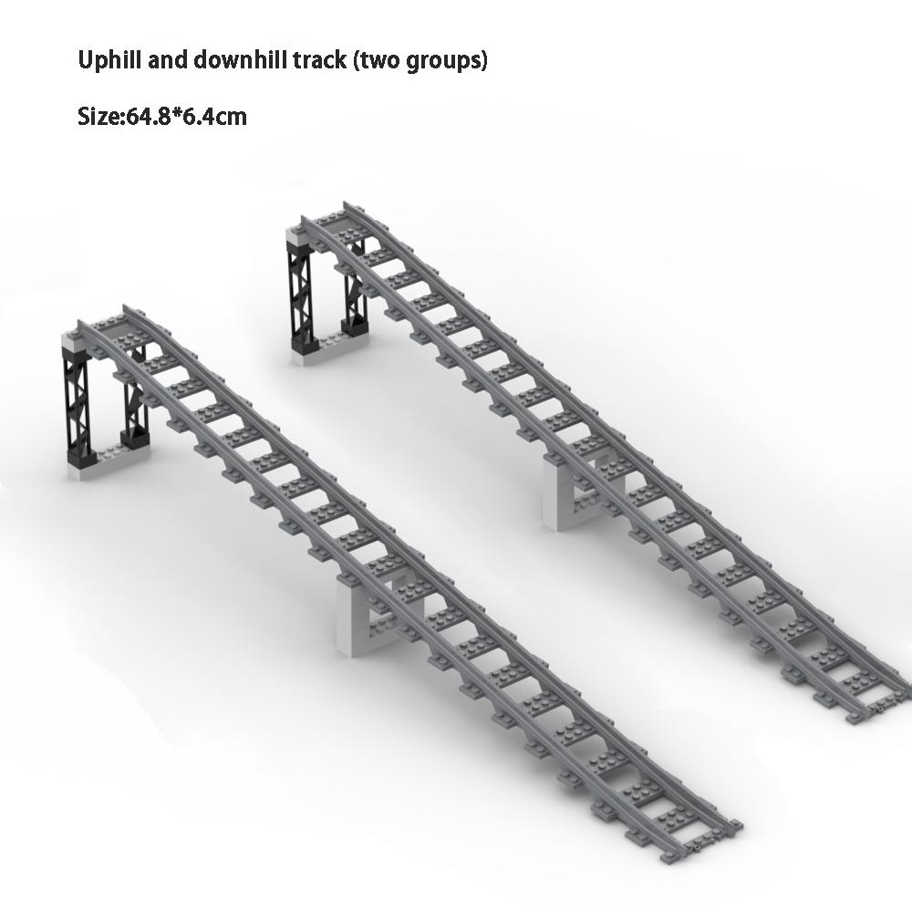 MOC Stadtbahn Gleis Brücke Pfeiler Rampe Zubehör Gleis Modell Baustein Kinder DIY Ziegelsteine Spielzeug Jungen Geschenke