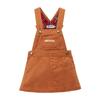 MIKI HOUSE Denim Jumper Skirt with for and Kids Logo, 10-1821-575, 90cm, Brown, Girls, Baby,