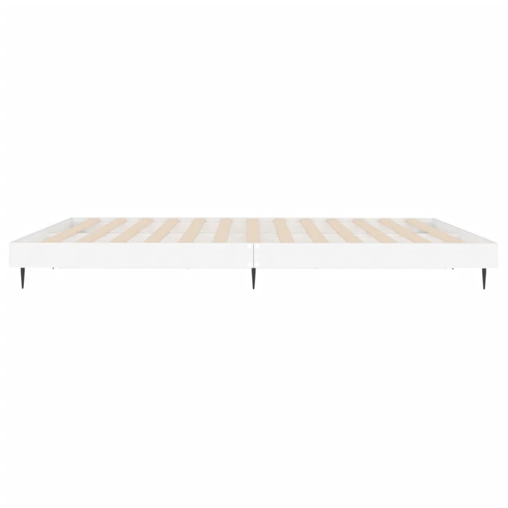 White Bed Frame 200x200 cm Engineered Wood