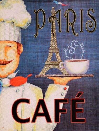PARIS CAFE Retro Metal PlaqueSign Pub Bar Man CaveAluminum 20x30cm(7.8x11.8inch)