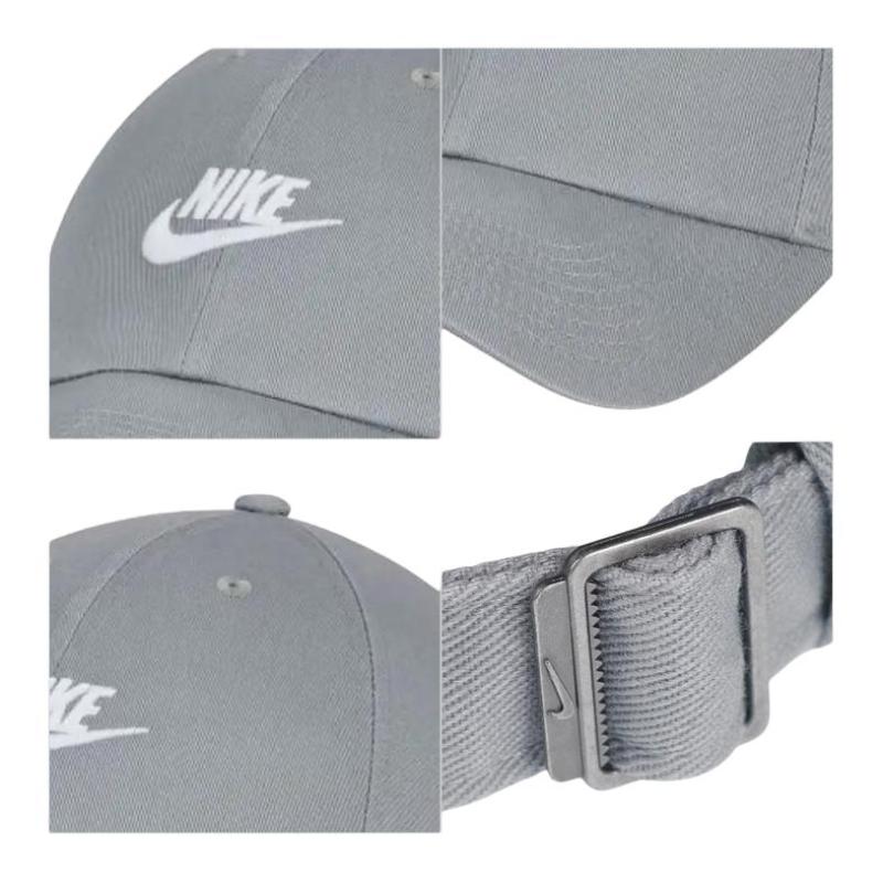 Nike Embroidered Logo Cotton Baseball Cap Grey Casual FB5368-073