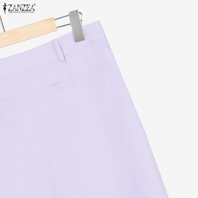 ZANZEA Women Short Sleeve Blouse and Skirts Casual Two Piece Suit Sets