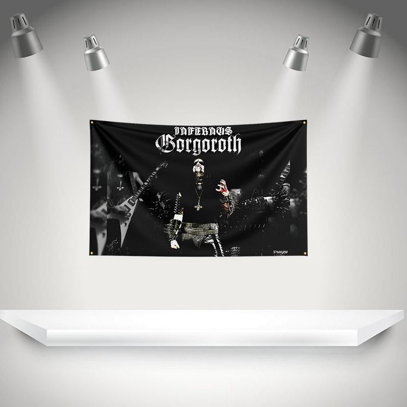 B-borgoroth Flag Rock Music Band Banner HD Printing Tapestry Exhibition, Music Band Fans, Garage Decor