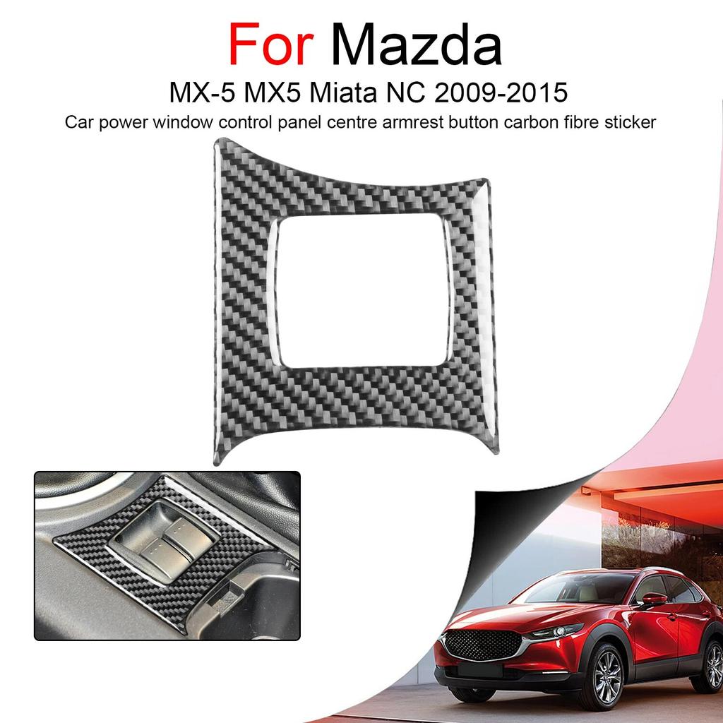 For Mazda MX-5 MX5 Miata NC 2009-2015 Car Power Window Control Panel Center Armrest Button Carbon Fiber Sticker Auto Accessories
