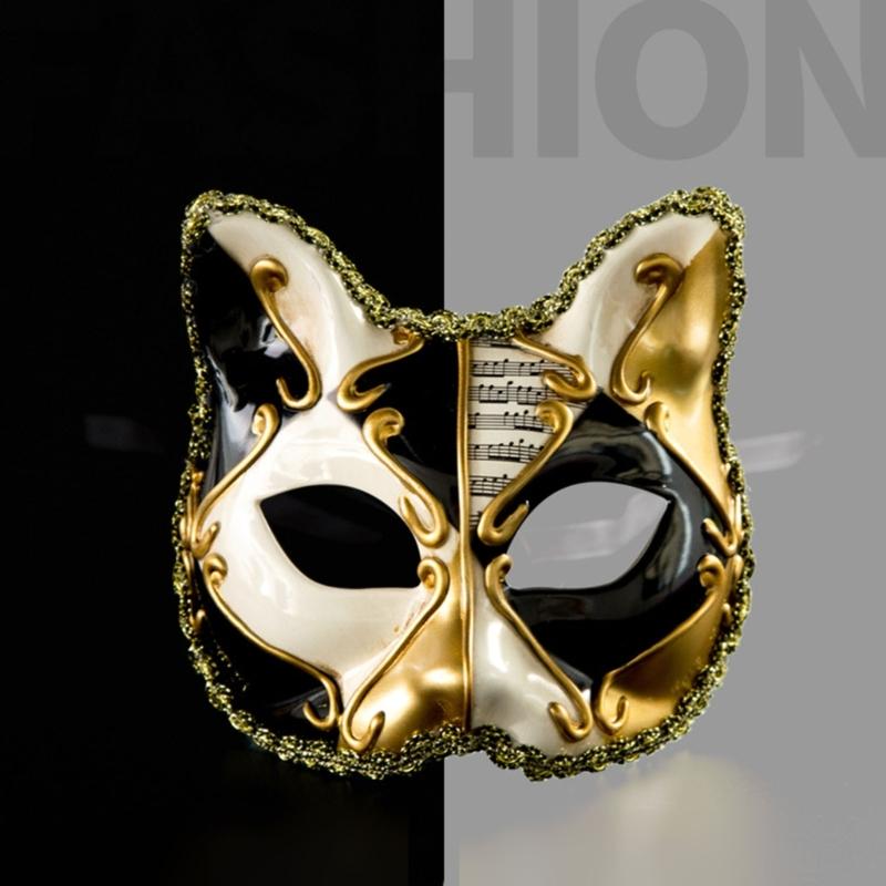 Mysterious Venetians Kitty Mask for Costume Parties and Stage Performances Mardi Gras Masquerades Cats Mask Accessory