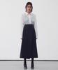 Rie Asymmetrical Wrap Midi Skirt Black