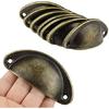 12 pcs Shell Cup Handles -Iron Shell Cup Semicircle Handle Pull,Shell Pull Handles for Kitchen Cupboard Door,Dresser Drawer