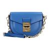 New MCM Patricia Visetos Leather Saddle Bag, One Shoulder Handbag, Crossbody Bag Mini Women's Blue MWRBAPA01H9001