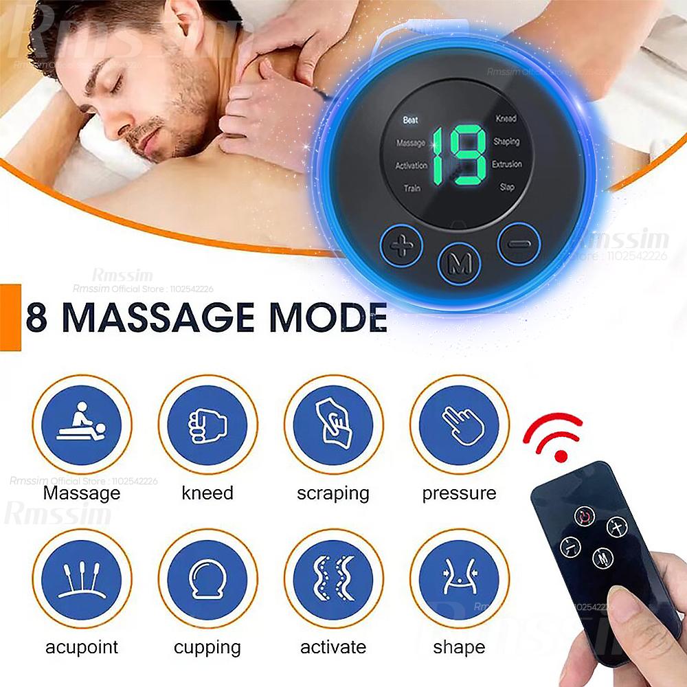 LCD-Display EMS Nacken Rücken Elektrische Massage Zervikalwirbel Patch Körper Nacken Hüfte Toner Massagegerät Fernbedienung 8 Modi 19 Stufen