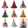 Santa Hat Christmas Tree Toppers Decoration Portable Fabric Plastic Durable Holiday Party Home Office Festival Ornament 55KF