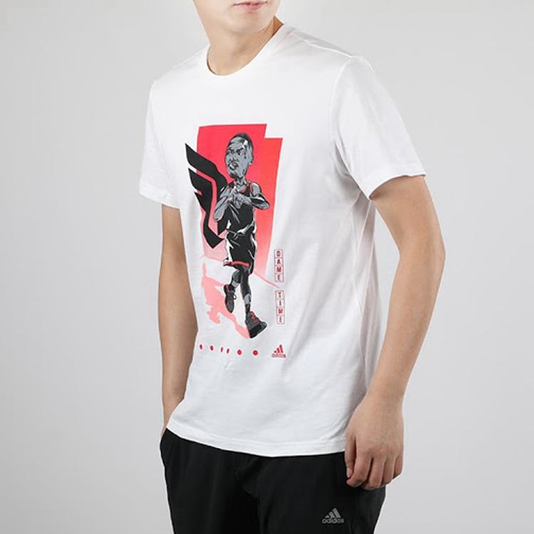 Adidas Basketball Cartoon Anime Crew Neck T-Shirt Men Tops White FM4774