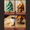 Christmas Tree Trivet Mats Set Heat-Resistant Wood Tripod Pot Holder Stain Resistant Table Protectors for Kitchen Dining