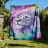 1pc Lion Art Print Throw Blanket Polyester Fiber, Lightweight Flannel, Soft & Warm, All Season Use for Outdoor, Camping Digital Print