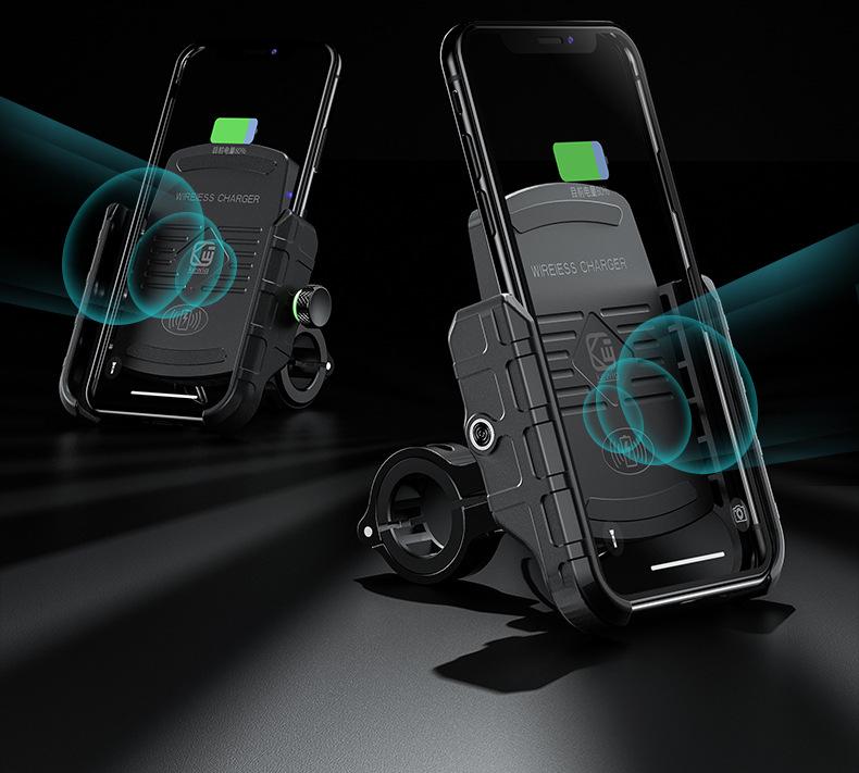 15W Waterproof Wireless Charging Phone Holder for Bikes and Motorcycles