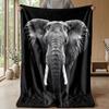 Majestic Elephant Portrait Theme Blanket Lightweight Warm Flannel Blanket Decorative Throw Blanket for Home Decoration