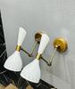 Mid Century Italian Stilnovo Wall Sconce Pair: Brass Adjustable Bedside Lamps