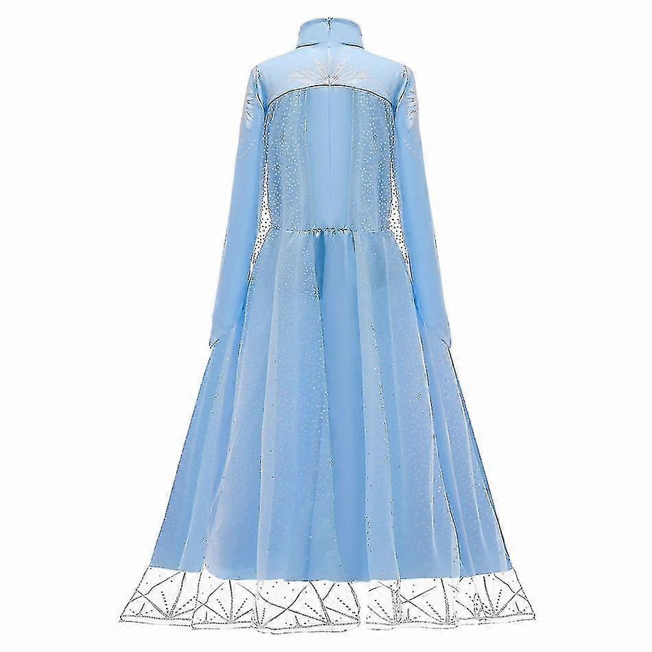 Costum Cosplay Elsa Rochie de Prințesă pentru Fată Rochie + Colier + Fundă + Perucă