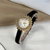 Diamond-Encrusted Sunflower Gold Watch Lady, Light Luxury Niche Belt Quartz Watch, High-End Retro Commuter Watch