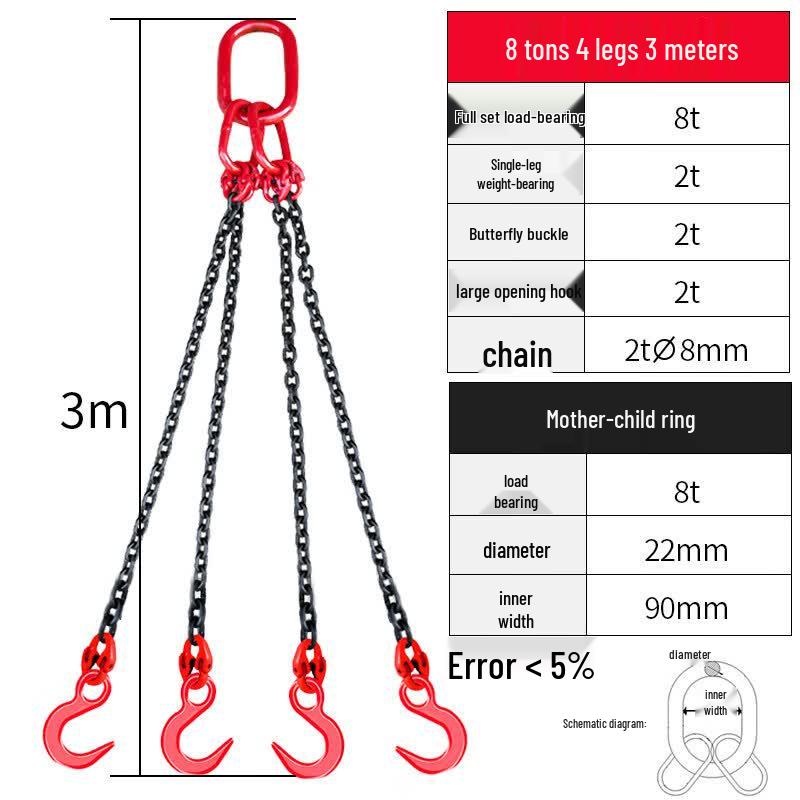 

8-Ton 4-Leg Manganese Steel Lifting Chain Sling