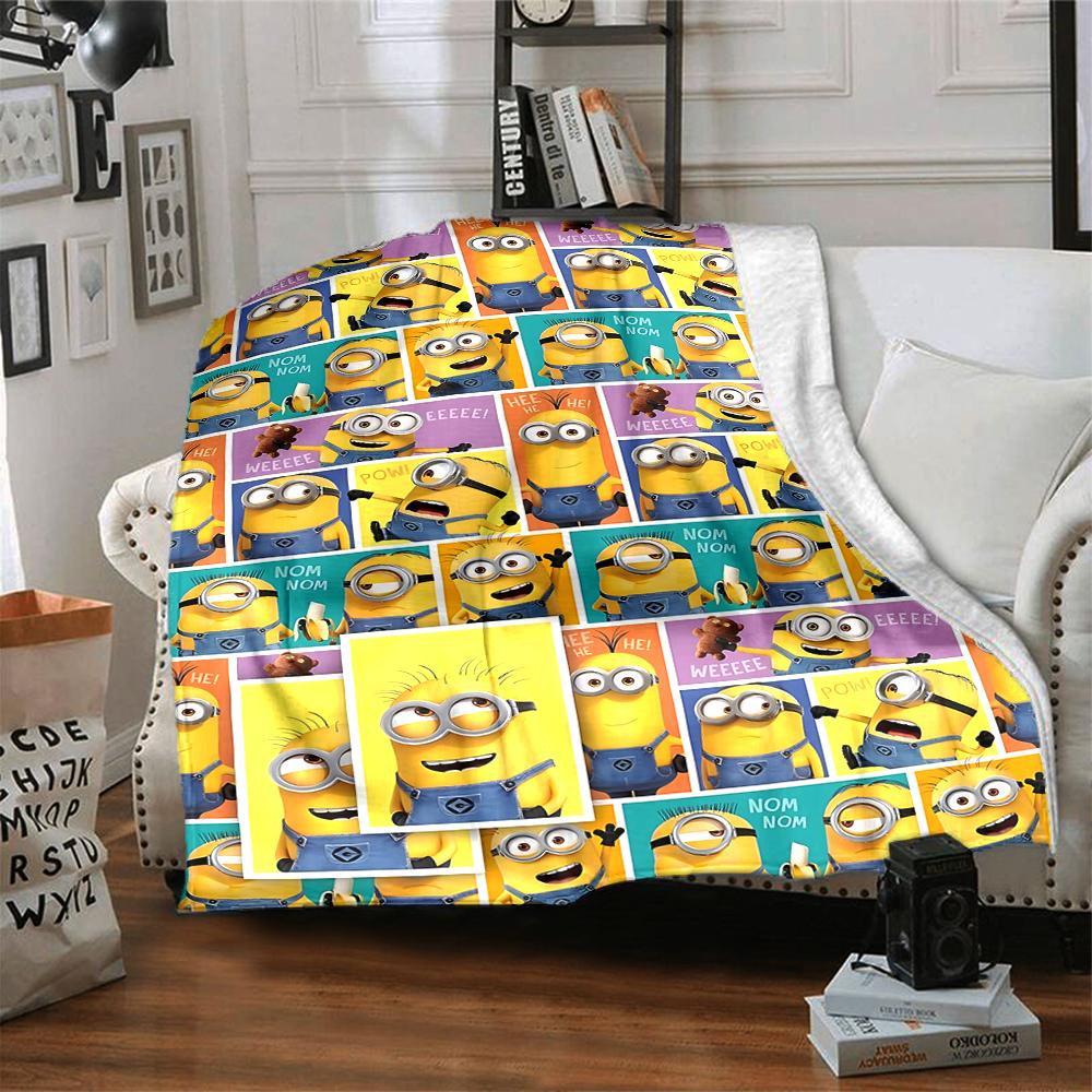 Despicable Minions Collage Blanket Soft Throw Blanket For Home Bedroom Bed Sofa Travel Office Solid Christmas Blanket