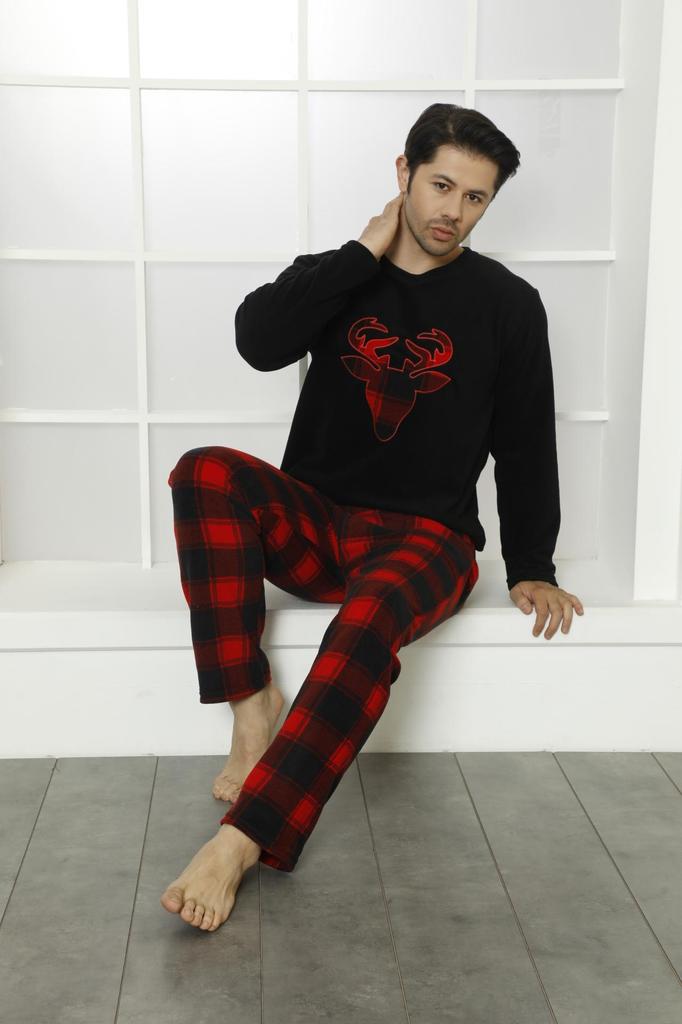 Akbeniz WelSoft Polar Men's Christmas Pajama Set 6798