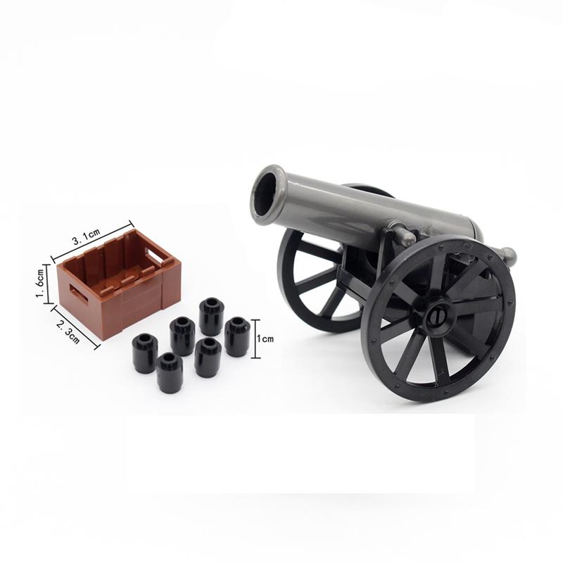 MOC Military Building Blocks Figure Napoleon Wars Soldier Accessories Weapon Cannon Sandbag Army Pirate Mini Brick Gift X003 DIY