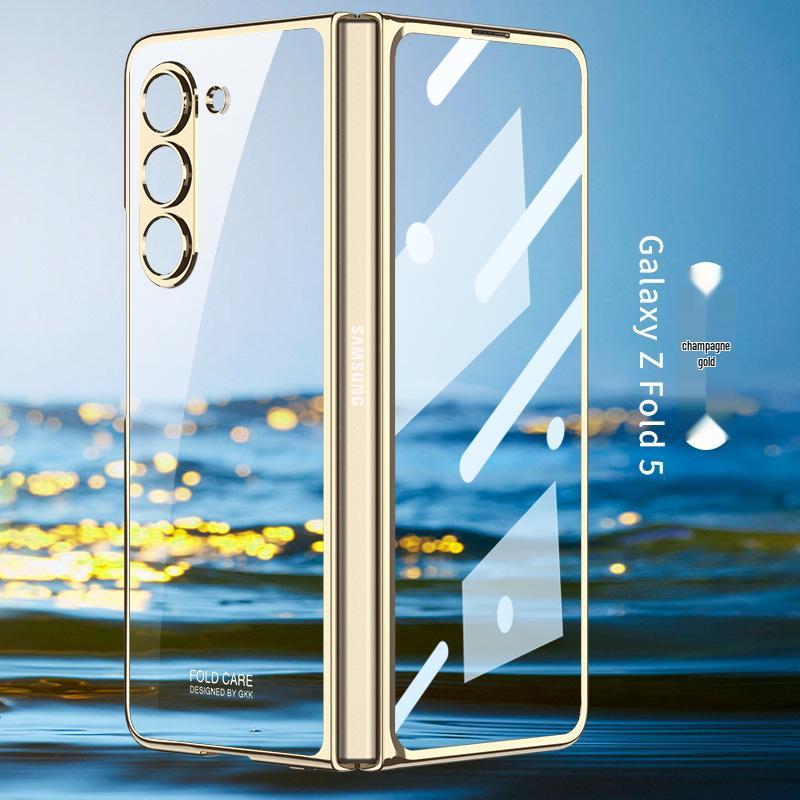 Samsung Z Fold5 Ultra-thin Electroplated Case with Screen Protector - Anti-drop, Creative, Foldable Design