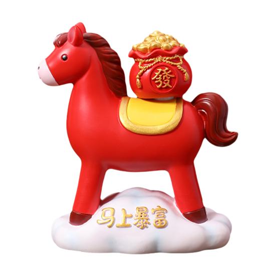 Yousheng Cartoon Horse Figurine Bring Good Luck Wealth Mini Horse Statue Spring Horse Fidget Toy New Year Decoration Ornament