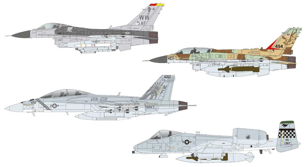 Pit Road 1/700 Skywave Series Modern U.S. Military Aircraft Set 2 Plastic Model S59 (Airplane)