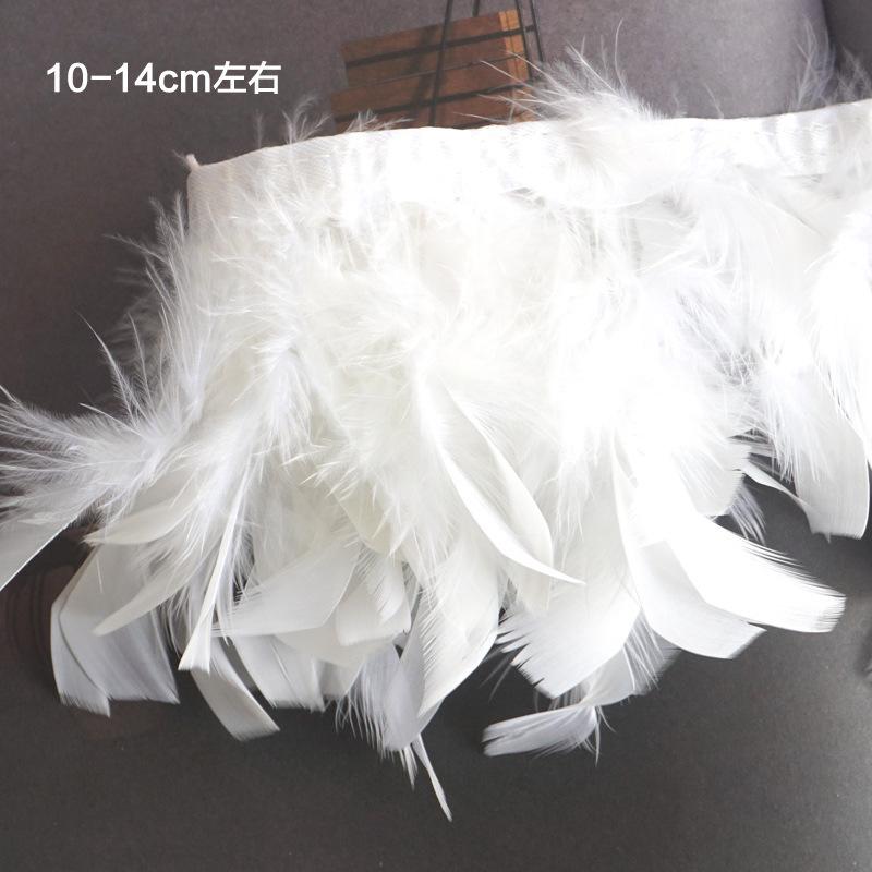 50Pcs Turkey Feather Fire Piece Feather Cloth Edge, Skirt Lace Feather Wall Feather Light Diy Dance Suit Decorative Materials