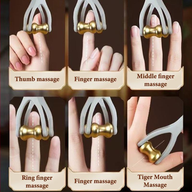 Massagem para Dedos Rolo de Duas Fileiras Design de Rolo de Latão Fácil de Usar Aliviar a Fadiga dos Dedos Promover a Circulação Sanguínea Ferramenta Portátil de Massagem para Dedos