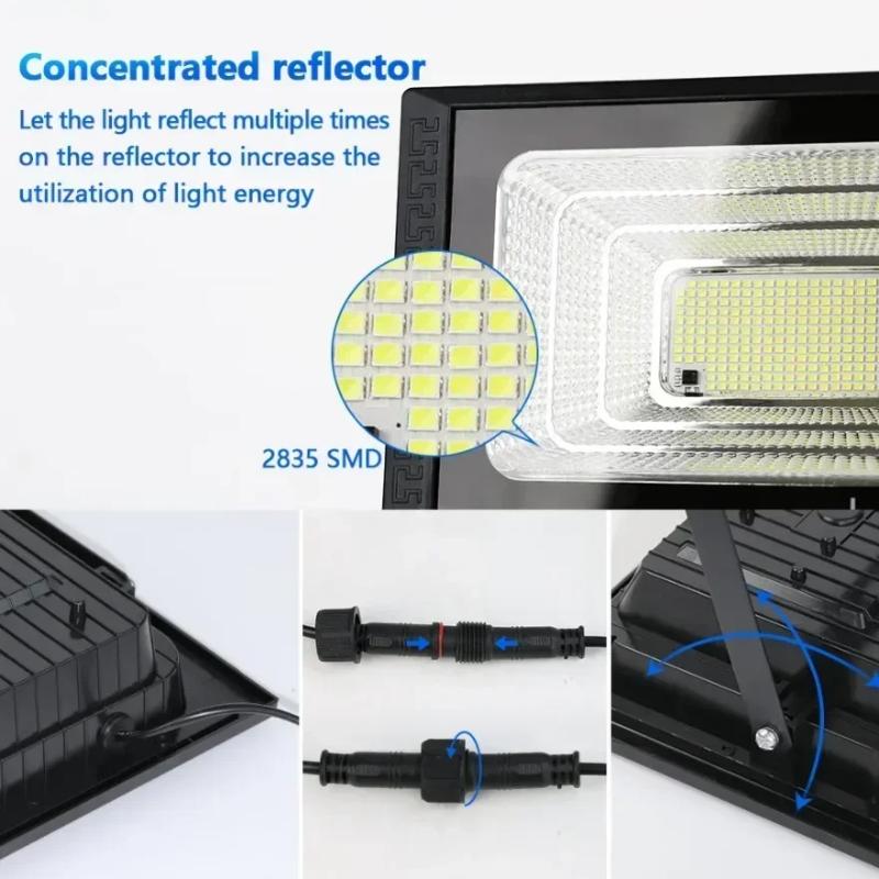 NEW 30-500W Solar Flood Lights with Remote Control Outdoor IP67 Waterproof Solar Powered Spotlight Solar Reflector Wall Lamp Hot