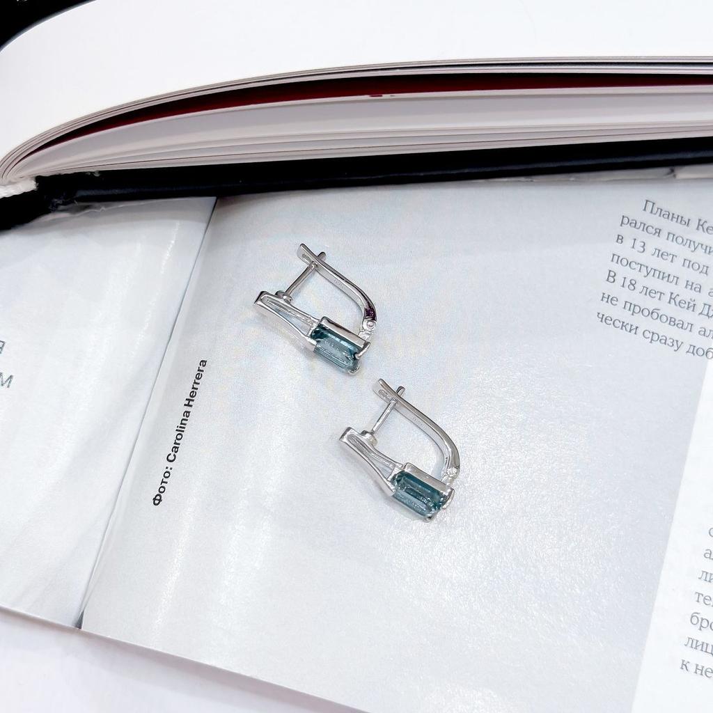 Silver Earrings with London Blue Topaz 2.82ct (2166962)